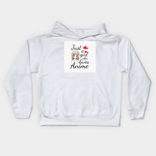 Just A Girl Who Loves Anime Kids Hoodie